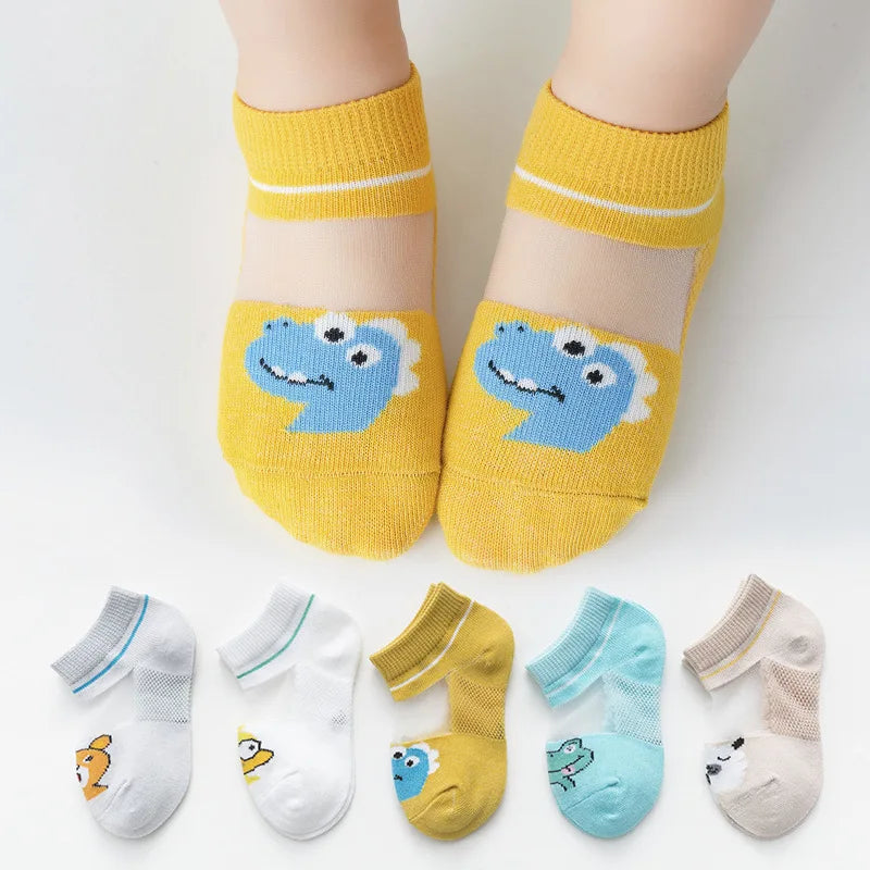 Kids Socks 5 Pairs/Lot Spring Summer Cotton Girls Socks Cute Flowers Pattern for Children Baby Little Girl Clothing Accessories