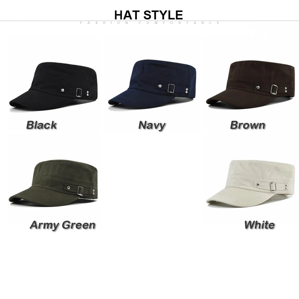 Hat Men's Flat Military Hat Is Simple And Versatile, Middle-Aged Hat Spring And Autumn Duck Tongue Casual Fashion New Style