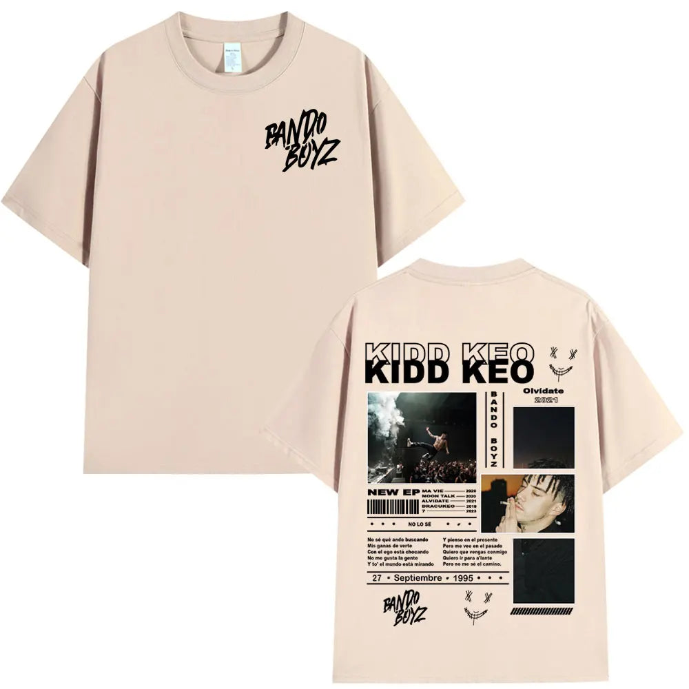 Rapper Kidd Keo Bando Boyz Tour Merch T-shirts Men Women Fashion Hip Hop Street T-shirt Summer Casual Cotton Oversized T Shirts