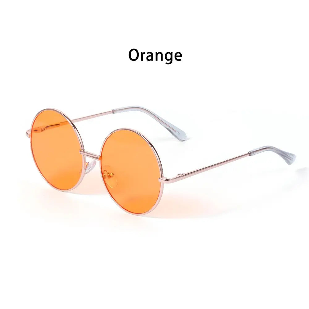 NEW Summer Child Retro Round Frame Sunglasses Children Kids Black Pink Red Lens Fashion Boys Girls UV400 Protection Eyewear 14mm