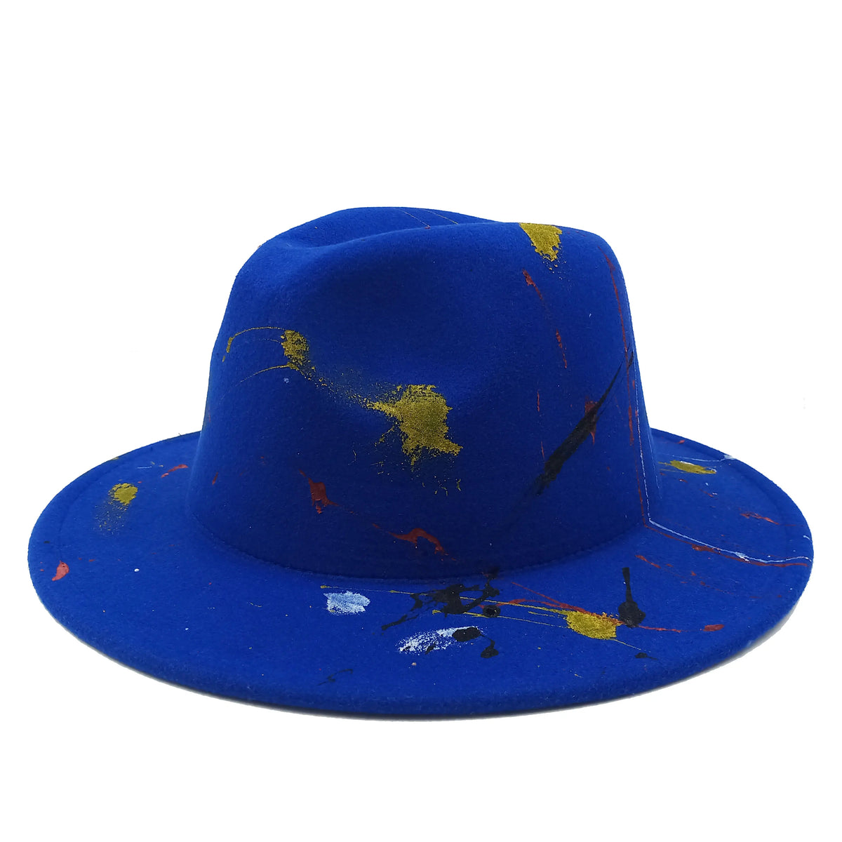 Fedora hat Women's hat wide-brimmed hat Fedora hat autumn winter men retro fashion tie-dye felt jazz Panama hat wedding hat