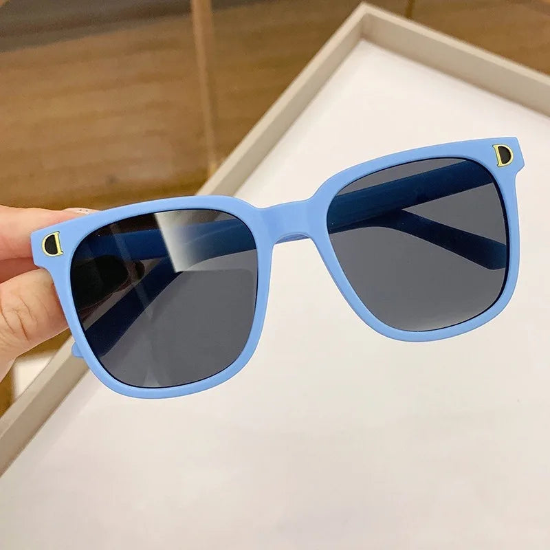 Korea Children's Fashion Candy Color Cute Glasses Baby Square Large Iridescence Sunglasses For Kids Shade For Boy And Girls
