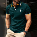 New men's polo shirt in solid color, classic men's polo shirt, short-sleeved, high-quality casual business polo shirt, social me
