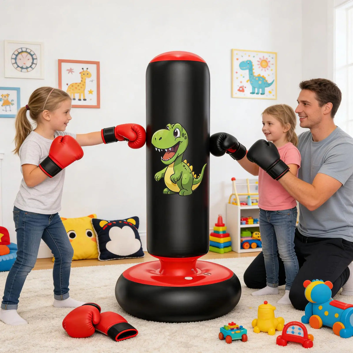 Kids Punching Bag Inflatable Training Fitness Equipment Kids Boxing Bag For Practice Karate For Teenager Boys Girls Karate