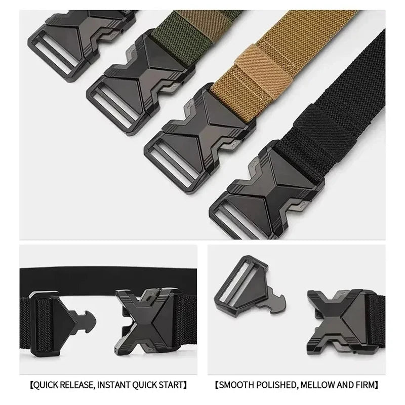Multiple Styles of Tactical Waist Belts The Men's Buckle Belt Nylon Braided Lightweight Breathable Daily Commuter Men's Belt New