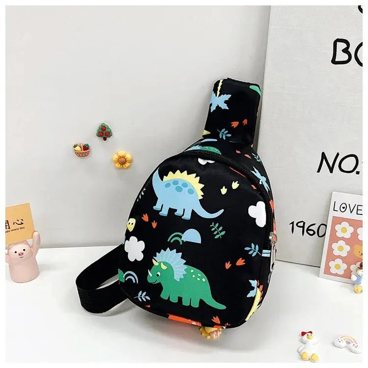 Children's Cute Dinosaur Shoulder Bags Baby Girls New Casual Boys Kids Chest Bag Coin Purse Nylon Handbags Small Messenger Bag
