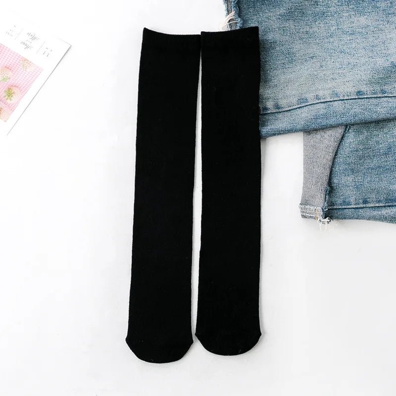 Knee High Socks Kids Boys Girls Long Tube Socks for School Uniform Children White Socks Long Student