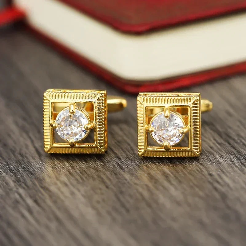 Zircon Cufflinks for Men High-end Crystal French Shirts Accessories Business Banquets Wedding Cuff Links Men's Jewelry Gifts