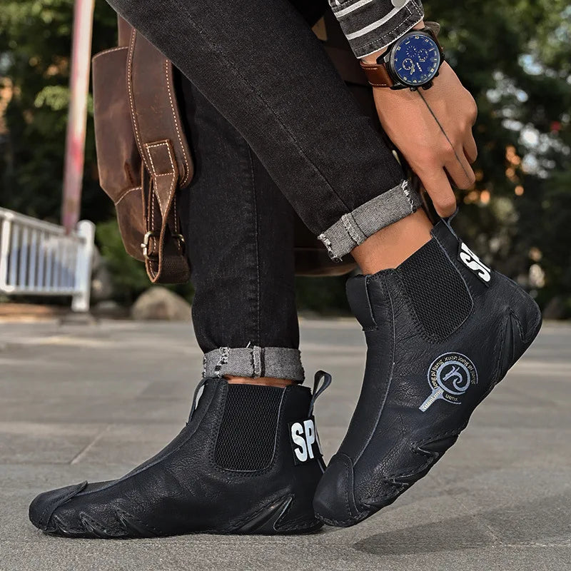 Men Boots  Warm Cotton Shoes Handmade Outdoor Sneakers Soft SoleComfortable Men's Ankle Boots Male Casual Flat Short Boots 2023