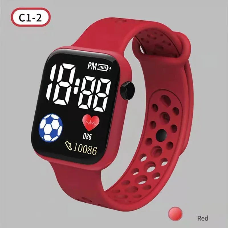 YIKAZE Cartoon LED Digital Kids Watch Fashion Sports Electronic Watch for 3-5 years old Boys and Girls Silicone Gift Watch