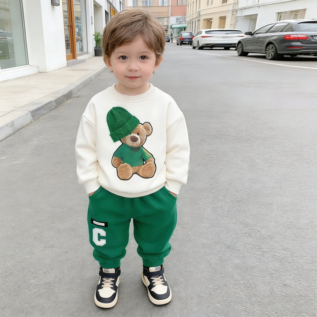 Kids Cartoon Sweatshirt & Pants 2-Piece Outfit Spring & Autumn