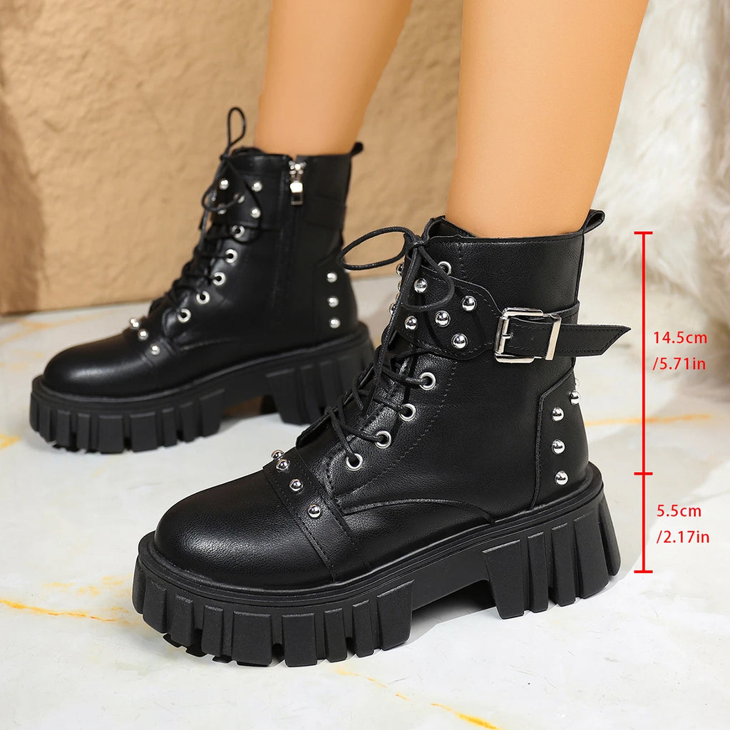 2025 Women Ankle Boots Fashion Comfortable Elegant Anti-slip Boots Walking Platform Designer Shoes for Women Zapatos De Mujer