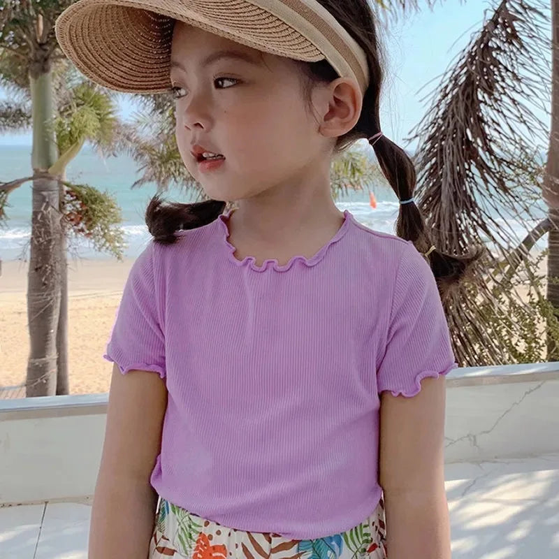 Children's T-shirts for Girls Clothes Kids Clothes Girl Clothing Elementary School Girl's Clothing Kids' Tops and T-shirts 2026