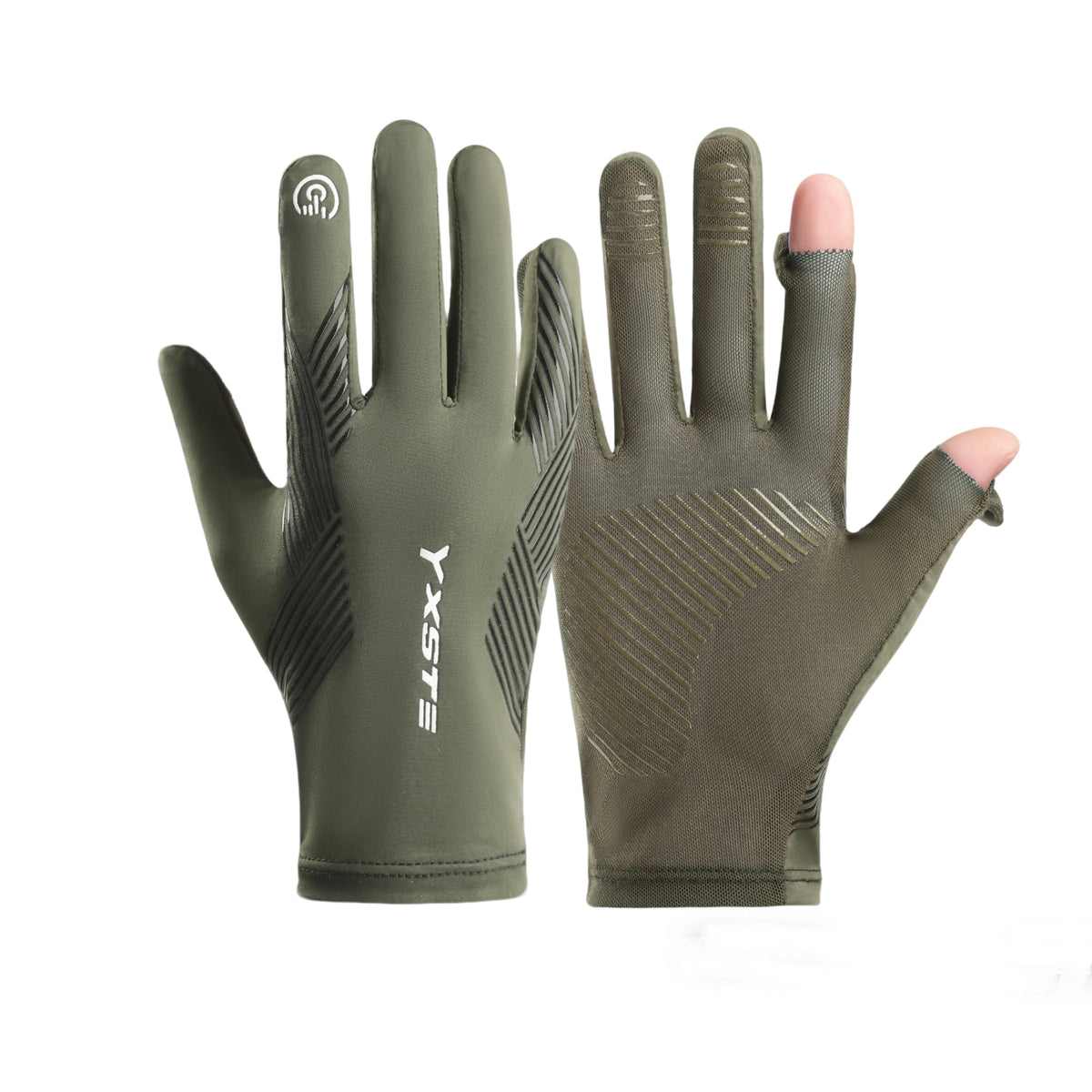 Men Outdoor UV Sun Protection Full Finger Gloves Touchscreen Anti Slip Breathable Cycling Driving Fishing Hiking Sports Gloves