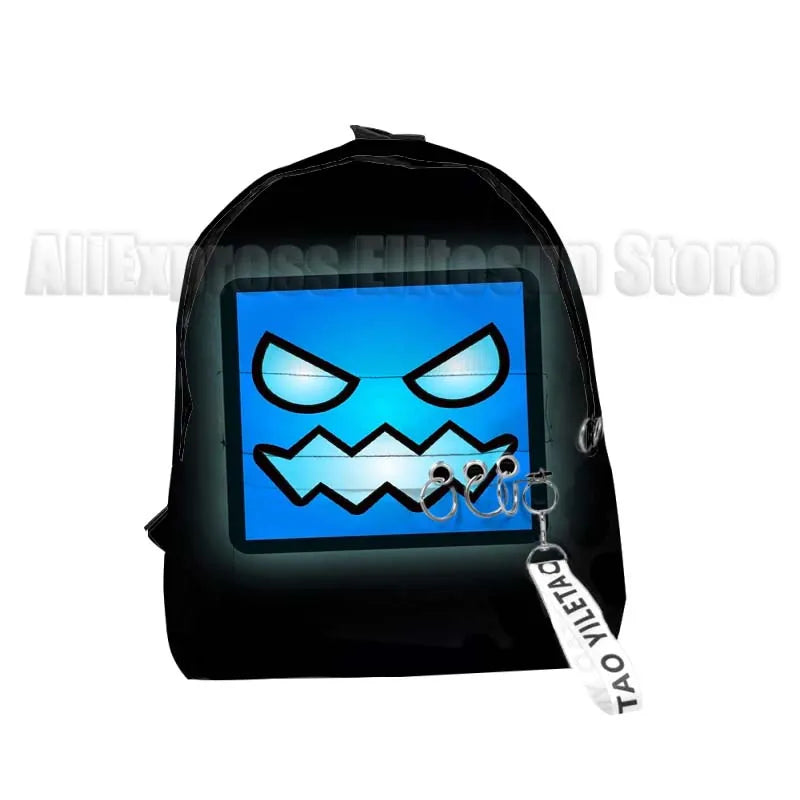 Kids Angry Geometry Dash 3D Print Backpacks for Girls Boys Cartoon Anime Bookbags Students School Bags Children Knapsacks Gifts