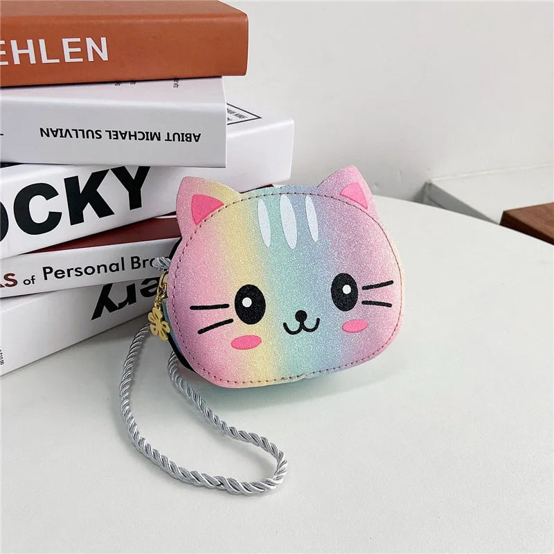 New Children's Bags Cartoon Cute Cat Boys and Girls One Shoulder Messenger Bag Mini Fashion Accessories Change Bag