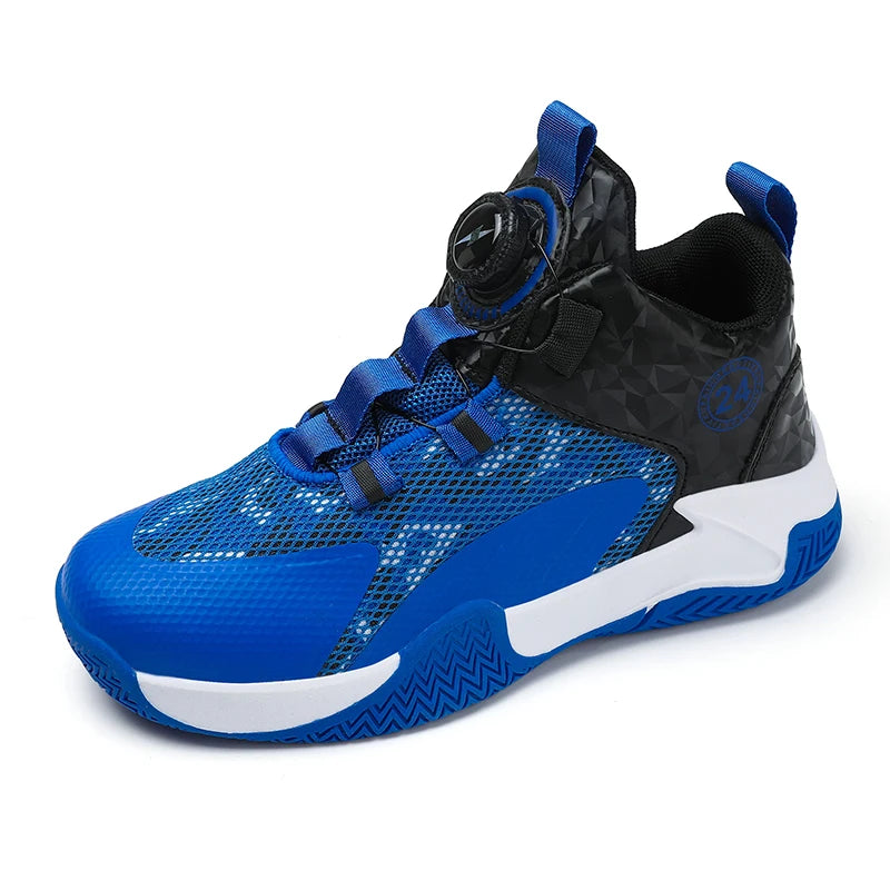 Yellow Children's Basketball Shoes Mesh Breathable Sports Shoes For Teenagers Non-Slip Wear-Resistant Basketball Sneakers Kids