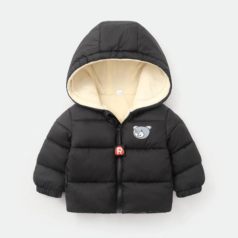 Baby Children Coats Winter Thick Jackets For Boys Warm Plush Thicken Outerwear For Girls Fur Hooded Jacket Kids Clothes Snowsuit