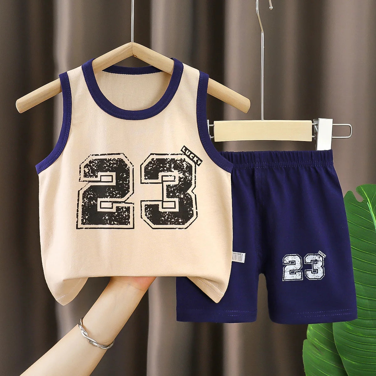 Children Sets Kids Clothes Boys Girls Vest Suit  Summer Children's Clothing baby Cotton T-Shirts Shorts Tank Top Sleeveless