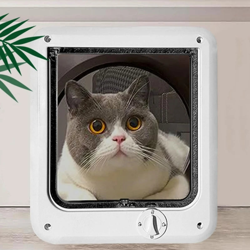 Flap Pet Door Dogs Flap Door 4 Ways Controllable Cats Door Dog Access Door Pet Entry Gate Door Convenient Pet Accessories 87HA