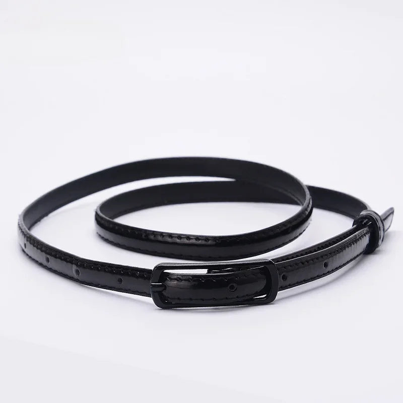 Children Candy Color Belts 1.2cm Super-thin PU Waistbands Simple Solid Color Casual Belts Girl Apparel Accessories