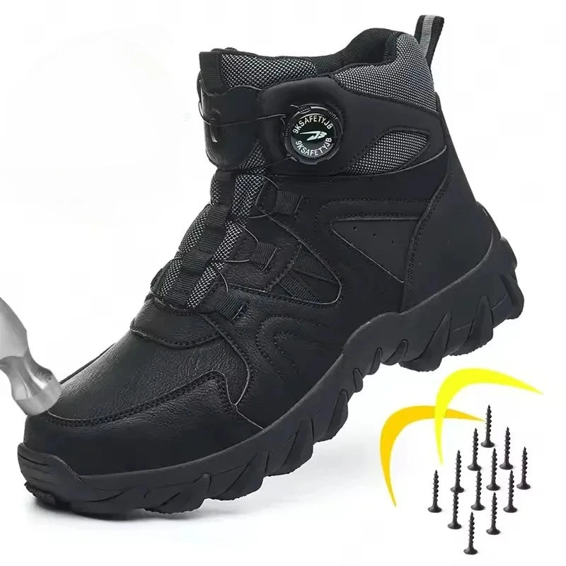New Men's Safety Boots Work Boots Anti-smashing Anti-puncture Men Boots High Top Outdoor Safety Shoes Protective Steel Toe Shoes