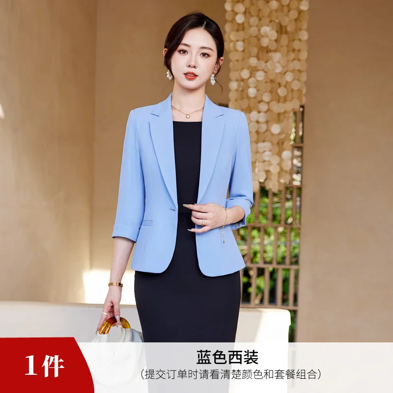 AIyssa Fashionable Professional Women's Clothing, High-Quality Mid-Sleeved Suit Jacket, Stylish, Elegant and Charming. New 2025