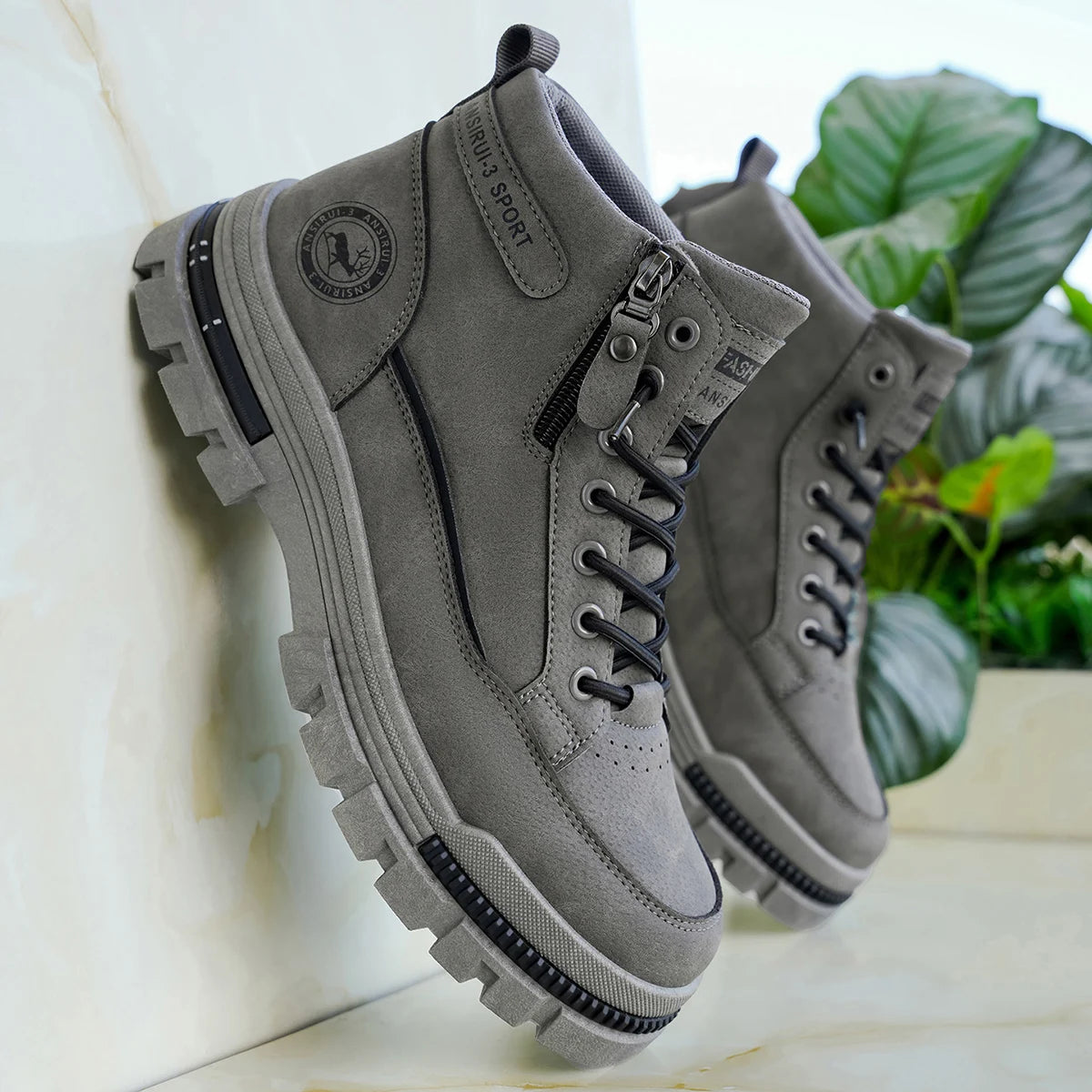 Men's high top denim boots, casual sports shoes, trendy and fashionable men's boots