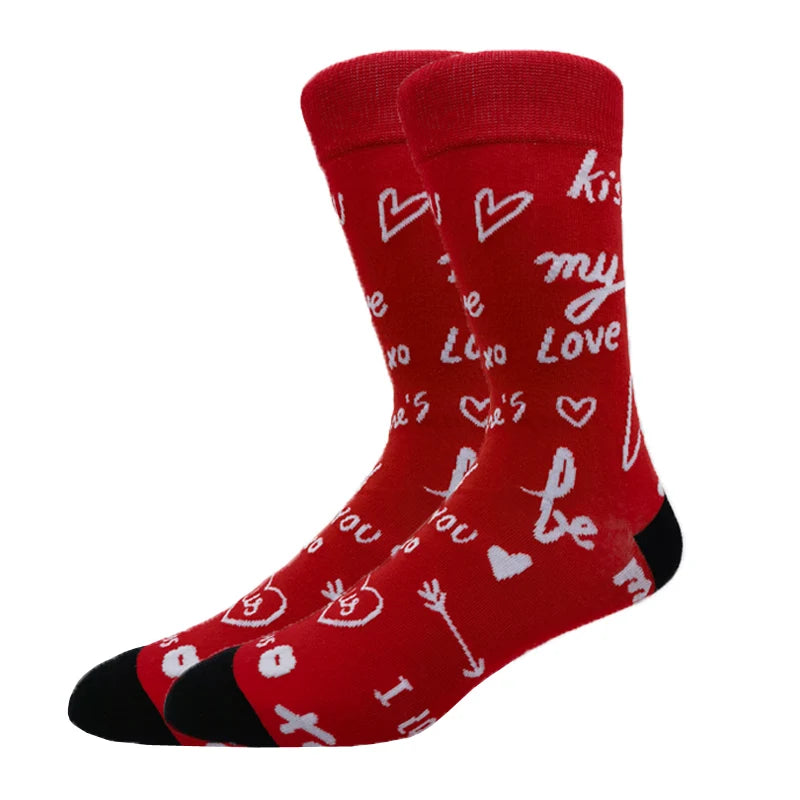Men's Combed Cotton Fashion Hip Hop Man Woman Socks Harajuku Skateboard oil painting with print Happy Socks Funny Gift