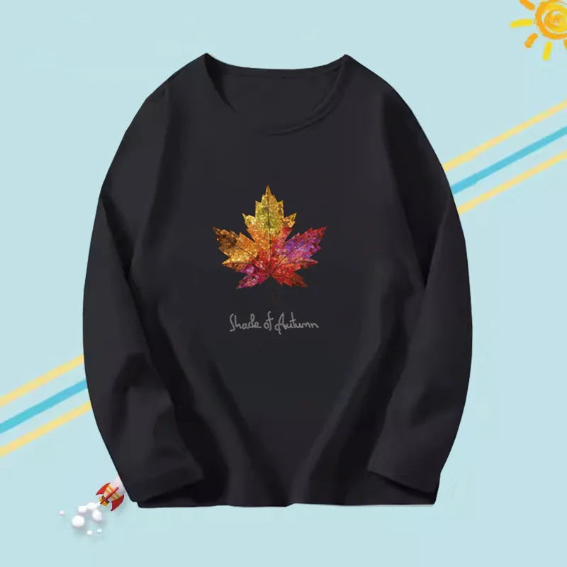 Kids Long Sleeve T-shirts Casual Boy Spring Autumn Base Tee Tops Big Boy Music Fashion T-shirts
