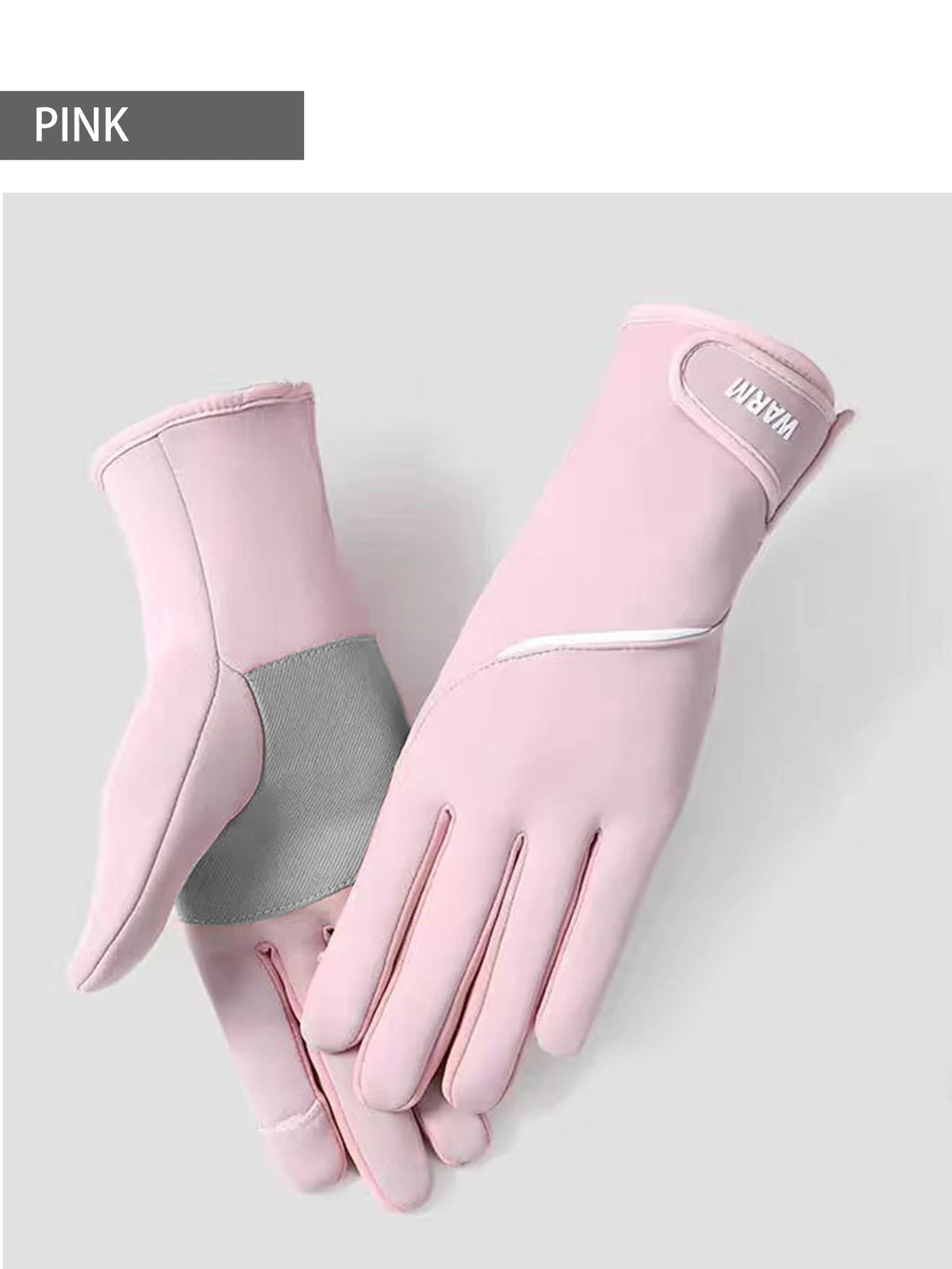 Women Winter Warm Gloves Cold Resistant Flip Touch Screen Windproof Anti‑Slip Adjustable Cuff for Skiing Cycling Outdoor Sports