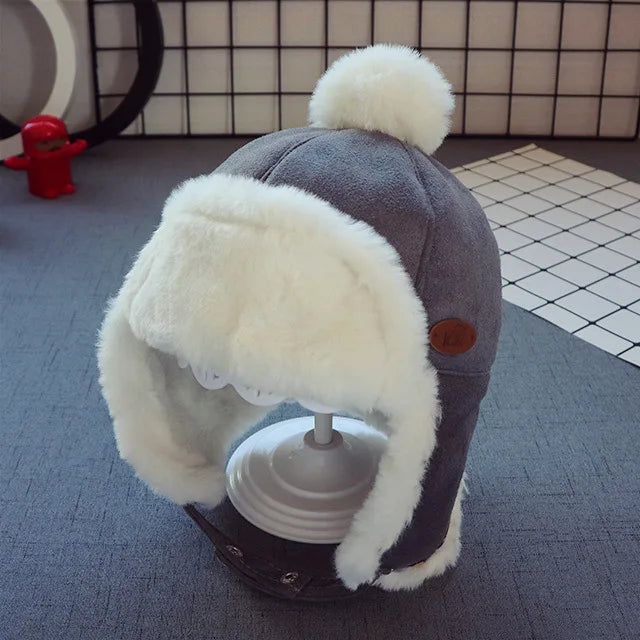 Kids Beanies Winter Baby Child Knitted Hat Kids Girls Russian Female Thicker Warm Caps Age For 2-6 Years Old Ushanka Hat 2019