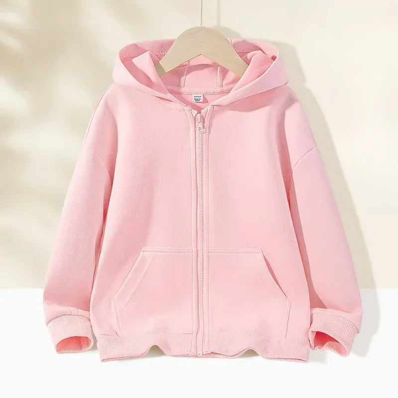 Boys Hooded Sweatshirt Jacket Zipper Casual Cardigan Sportswear Top for Kids Teenager Spring Autumn Clothing Baby