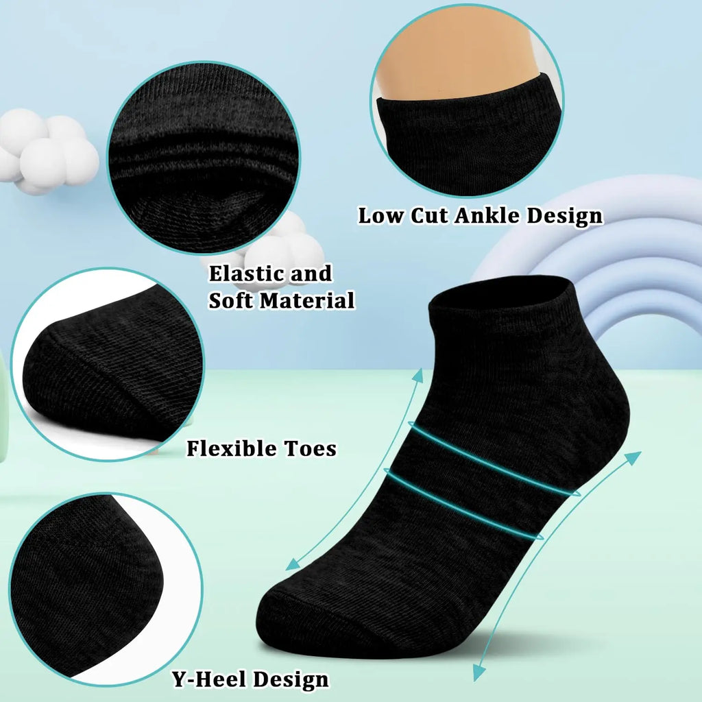 Toddler Socks 30 Pairs Kids Low Cut Socks for Boys Girls 1-14 Years Old Baby Children No Show Ankle Socks Set