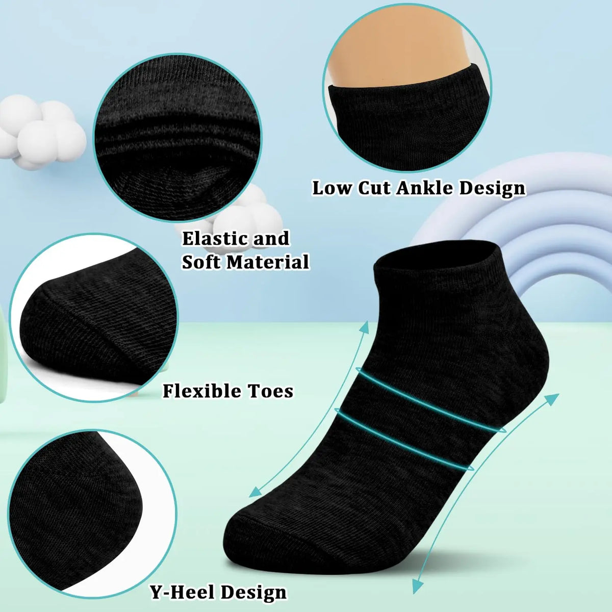 Toddler Socks 30 Pairs Kids Low Cut Socks for Boys Girls 1-14 Years Old Baby Children No Show Ankle Socks Set