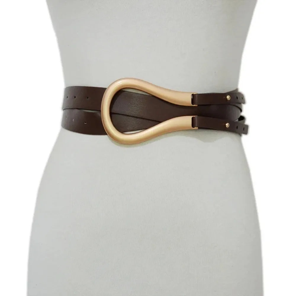 Belts Women Dress Skinny Solid Leather Double Wrap Belt