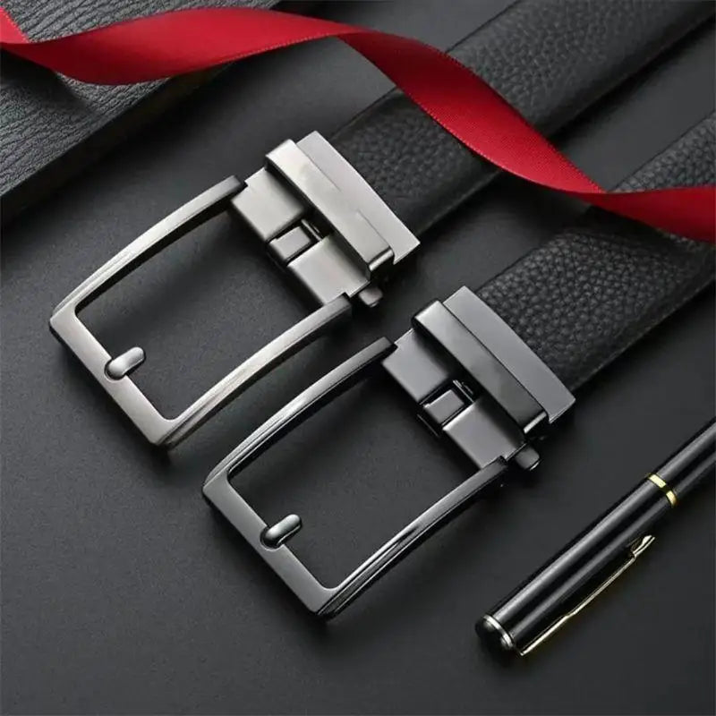 Men's Women's 3.5cm Click Belt With High Quality Alloy Automatic Buckle Unisex Classic Business Belts For Jeans Waist Strap