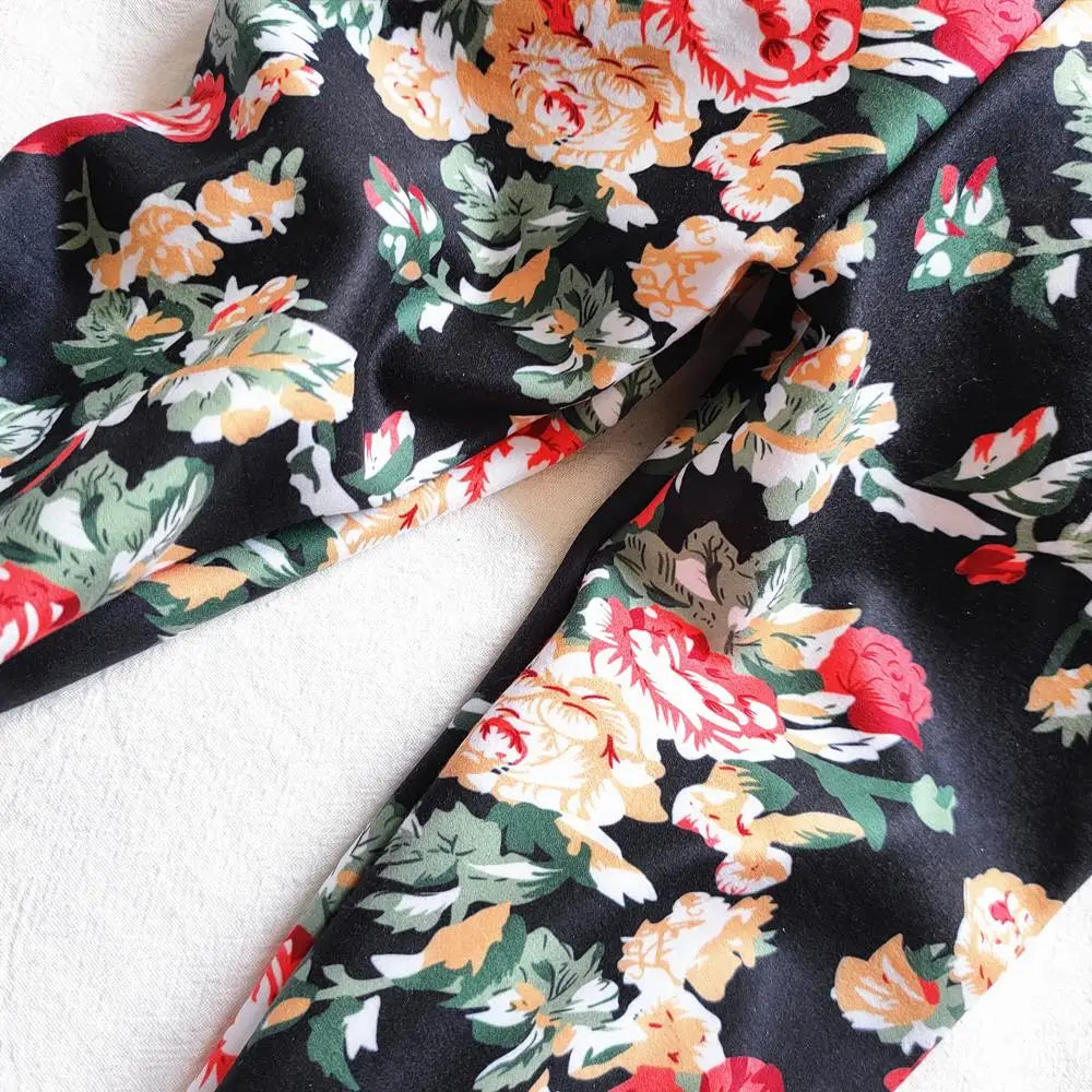 Floral Print Autumn Winter Velvet Warm Kids Pants for Girls Leggings