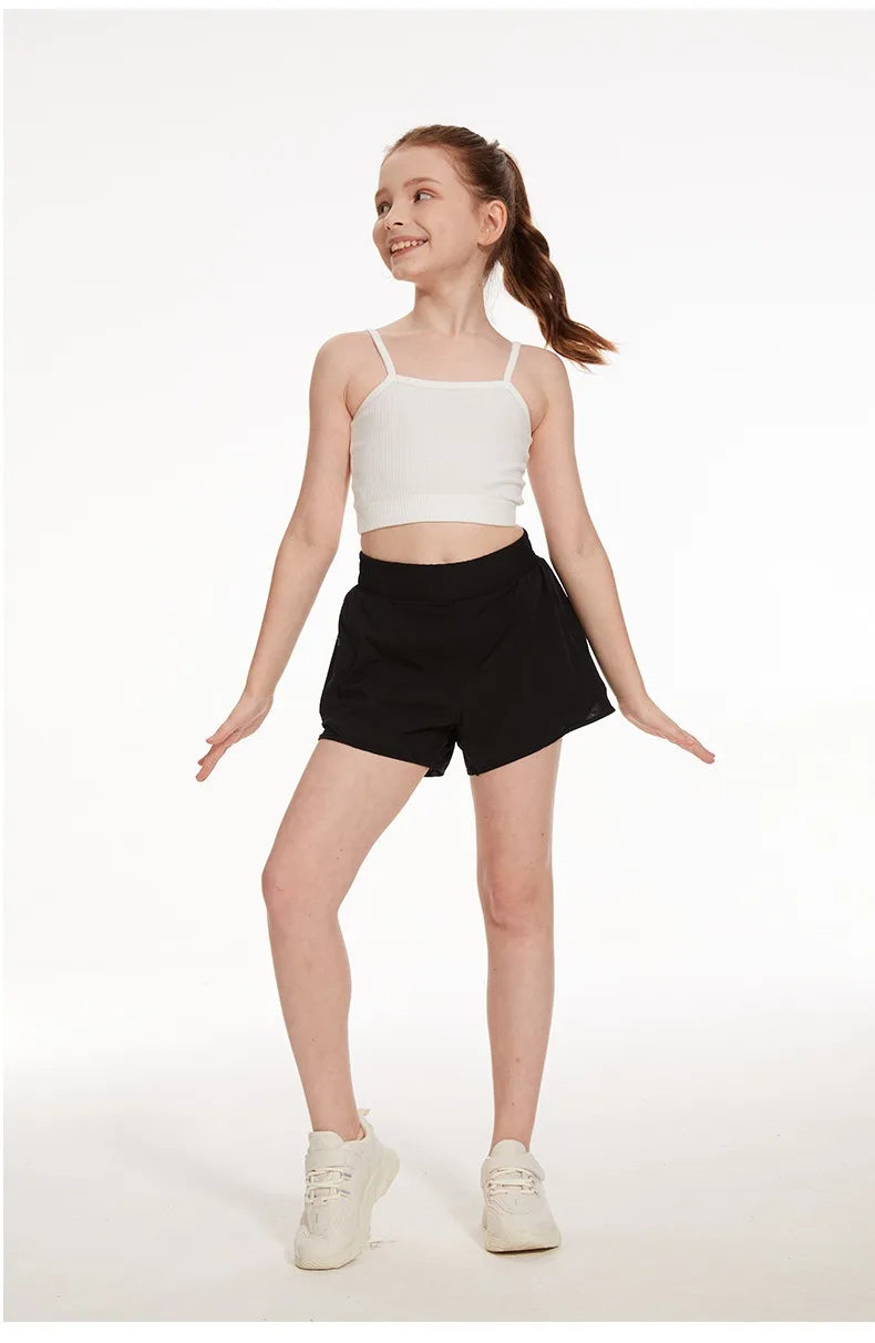 Children Shorts Light Weight Sports Shorts For Girls Breath Candy Color Baby Short Pants Kids Teen Girl Running Clothes Summer