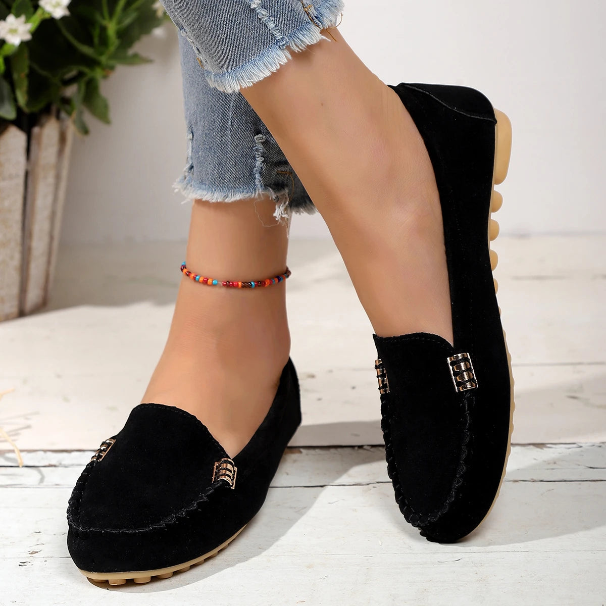 Spring Autumn Loafers Wear-resisting Women's Casual Single Shoes Fashion Non-slip Soft Flat Shoes Loafer Sports Zapatos De Mujer