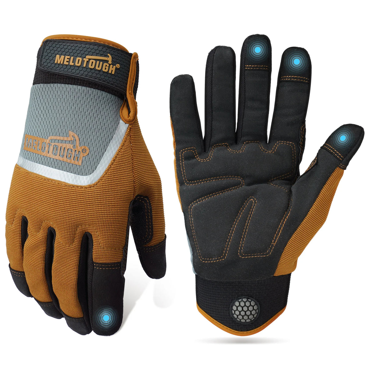 Work Gloves for Men Women,Heavy Duty Mechanic Gloves for Garden Yard Warehouse,Breathable Touch Screen Working Gloves