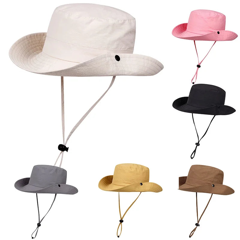 Children Summer Hats for Boys Girl Solid Color Breathable Fisherman Hat Lightweight Mountaineering Camping Sun Protect Accessory