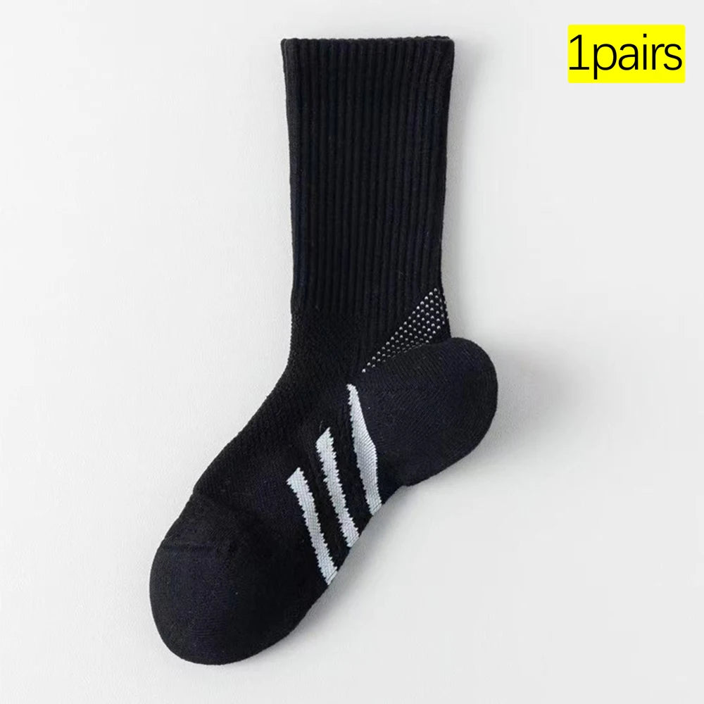 Casual Sports Socks Professional Sweat Absorbing Knee High Athletic Socks Cushioned Breathable Badminton Tennis Fitness Socks