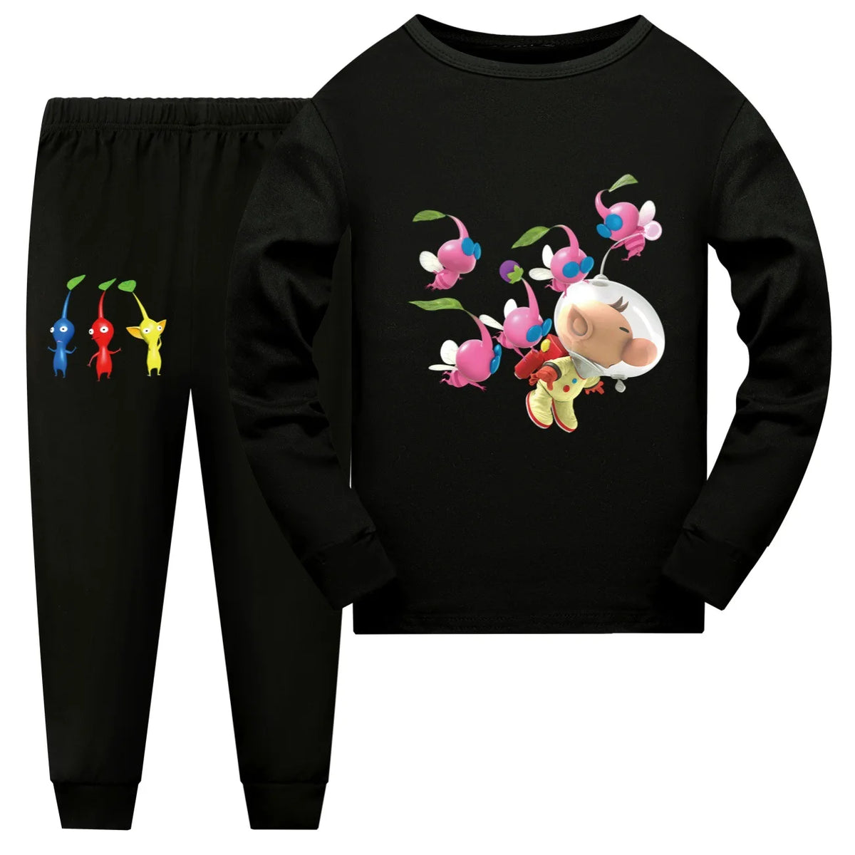 Newest PIKMIN 4 WIKI Costume Kids Cartoon Pajama Sets Baby Girls Long Sleeve Tops Pants 2pcs Set Teenager Boys Casaul Sleepwear