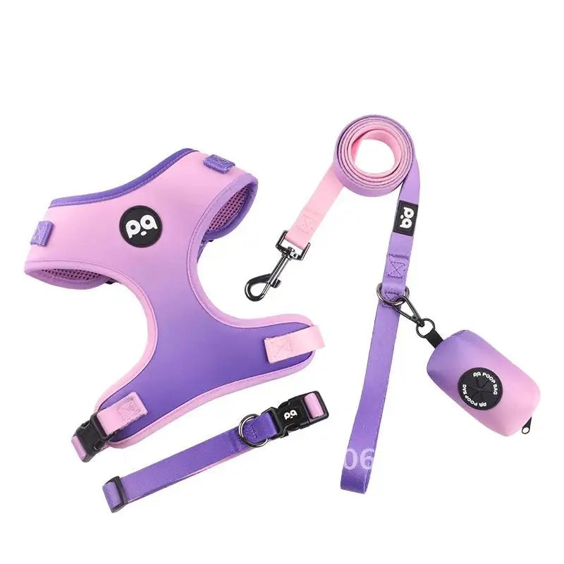 Pet Dog Harness and Leash Set Adjustable Collar Dog Harness Vest for Small Dogs Puppy Pet Lead Cats Walking Kitten Mesh Leash
