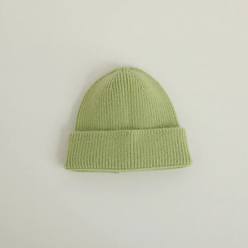 Candy Color Kids Hat For Girls Boys Autumn Winter Baby Beanie Kids Cap Elastic Warm Knitted Children Hats Solid Color Baby Hat