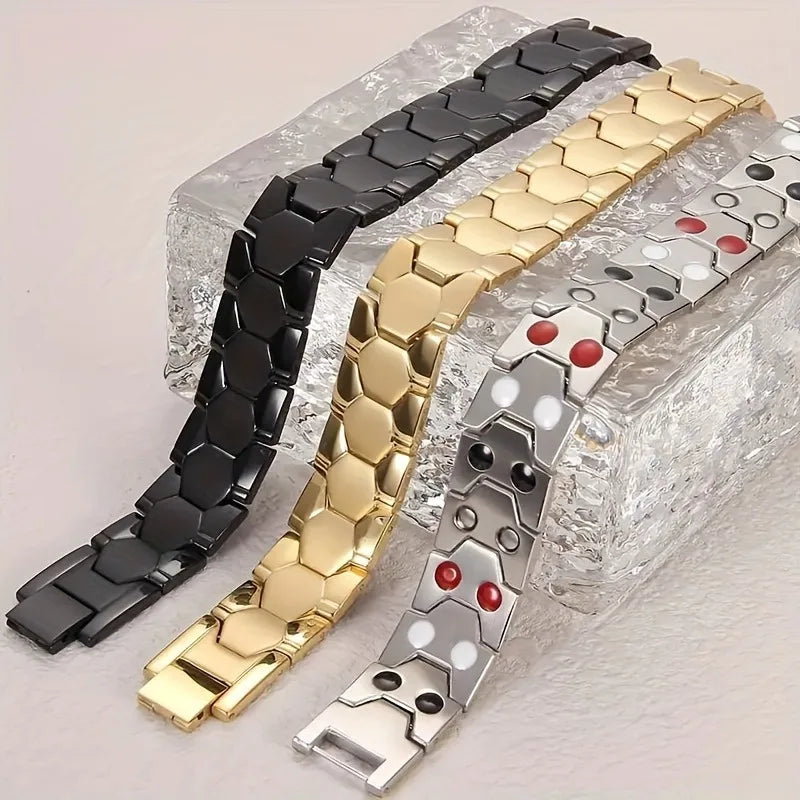 Men's Magnetic Bracelet, Stainless Steel Men's Bracelet, Men's Jewelry Gift Bracelet with Adjustable Size