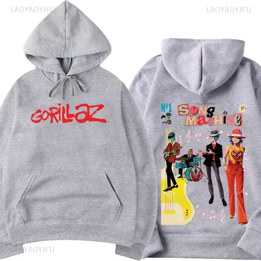 Funny Music Band Gorillaz Demon Days Hoodie Boy Crazy Hoodied Round Collar Long Sleeve T Shirts Clothing Casual Graphic Hoody