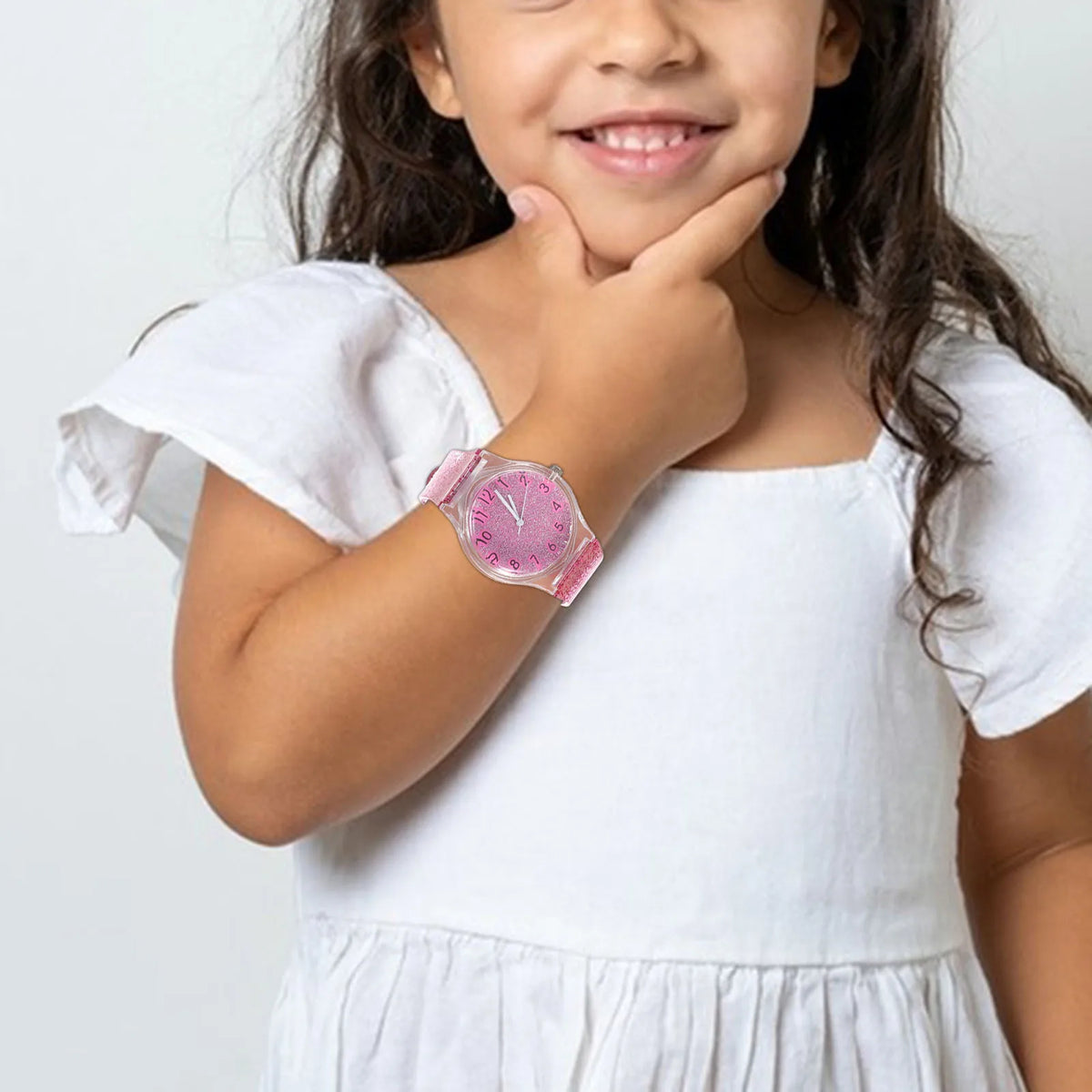 Kids Watch Colorful Shining Design Adjustable Strap Quartz Movement For Children Birthday Christmas Gift Wrist Decoration