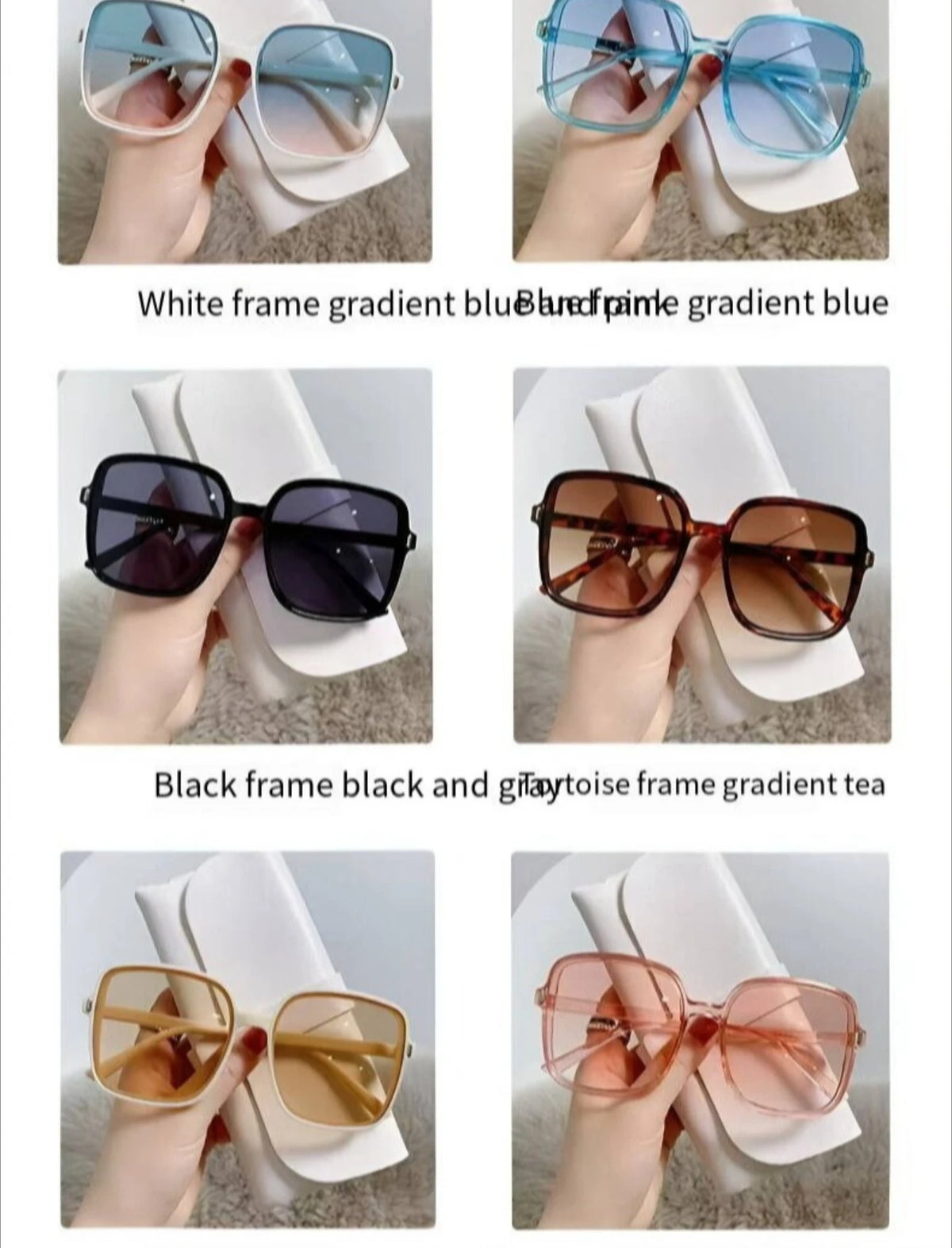 new model Oversized Sunglasses for Women Luxury Vintage Square Sun Glasses Classic UV400 Big Frame Lady Eyewear